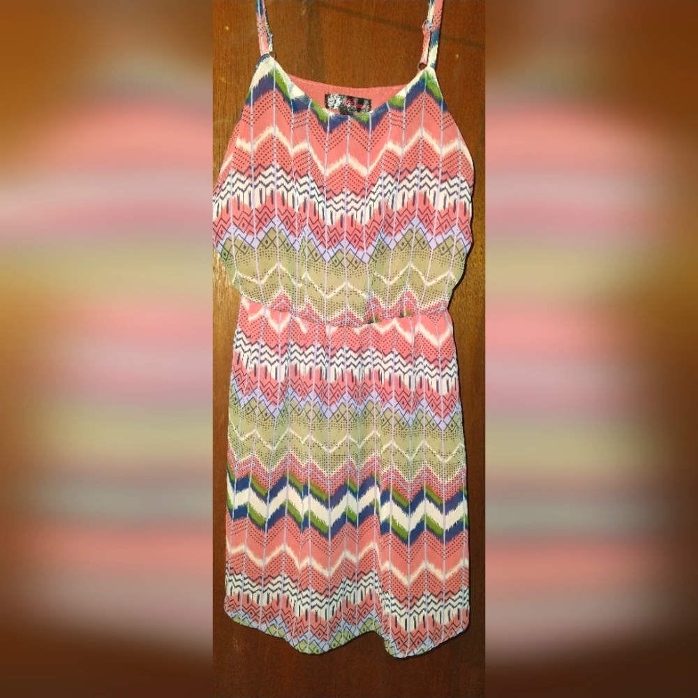 JJ Basics Lined Print Dress Junior L